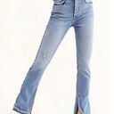 Free People WE THE FREE Medium Wash Blue Button-Fly Emmy Split-Hem Bootcut Jeans Photo 0