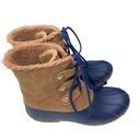 Jack Rogers  Brown and Navy Blue Duck Boots. Women's Size 6 Photo 3