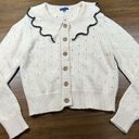 Genevieve Maison Me Women Size M Cardigan Cream Navy Photo 1