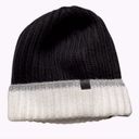 Frye  knit beanie black with white trim Photo 4