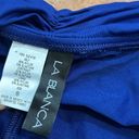 La Blanca NWT  Blue Shirred Samba Slit Skirted Bikini Swim Bottoms Size 8 Photo 5