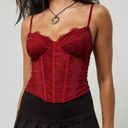 Garage Chrishell Lace Mesh Bustier Red NWT Photo 2