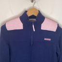 Vineyard Vines  navy Quarter zip shep shirt Oxford stripe shoulder size S Photo 3