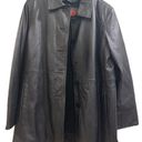 Bernardo B  Connection Black long Leather Jacket removable liner Sz medium Photo 0