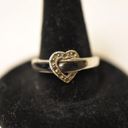 Onyx Rare Vintage .925 Silver stamped 70's Thin Black  Inlay Heart Ring Size 8 Photo 1