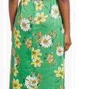 Collective Concepts  Floral Puff Sleeve Cutout Midi Dress Green Yellow L Photo 1