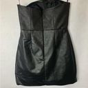 Forever 21 FAUX LEATHER STRAPLESS MINIDRESS WITH ZIP UP BACK,  PLEATED SKIRT SIZE LARGE Photo 10