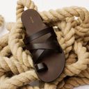 The Row  Kris Leather Sandals in Espresso Brown 41 With Box Womens Slides Photo 13