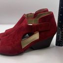 Eileen Fisher  open toe wedge sandals suede leather ankle strap red size 7.5M Red Photo 6