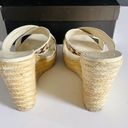 Gucci Bamboo Horsebit Leather and Satin Printed Espadrilles Wedge Sandals Sz 9+ Photo 5