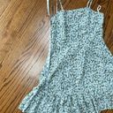 Summer Floral Tiered Dress with Spaghetti Straps Green Photo 4