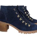 Jack Rogers Poppy Flannel Hiker Lug Boots Blue Suede Size 6.5 Photo 0