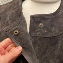 Chico's Chico’s Brown Suede Quilted Leather Jacket Button (Snap) Closure EUC Sz M/8 Photo 2