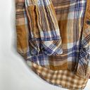 Thread and Supply  Yellow Blue Plaid Button Front Cotton Shirt Women's Size Small S Photo 2