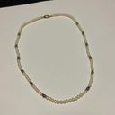 Monet Women’s Signed  Beaded Necklace Gold Tone Faux Pearl Bead Photo 1