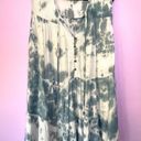 Angie  Blue Gauzy Boho Tie Dye Sleeveless Tiered Mini Dress Beach Swim Cover 2X Photo 0