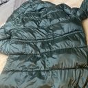 Mango Dark green hooded zip front puffer coat size S Photo 9