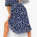 Boohoo  Floral Chiffon Puff Sleeve Midi Dress Size 4 Photo 4