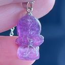 Fluorite clear purple banding lavender cherub child angel pendant carving neckla Purple Photo 8