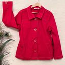 D & . NEW Denim and Company Red Jean Jacket Womens M Christmas Valentines Day Photo 0