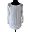 Joie  Bellange Blouse Color Porcelain Size L Boho Lace Blouse Photo 3