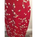 Dress Barn Floral Red Wrap Around Skirt career Large L Fitted  Photo 2