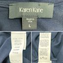 Karen Kane NWT  Long Sleeve Tiered Dress Navy Blue V Neck Women’s Size Large NEW Photo 8