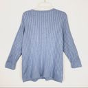 Vintage Blue  Polka Dot Knit Button Up Cardigan Sweater Photo 3