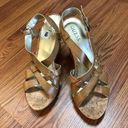 Guess  Brown Strappy Cork Wedge Sandals S8 Photo 1