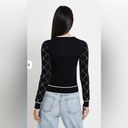 River Island  London Black argyle Heart Knit Cardigan Sz 14 Photo 7