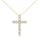 Brilliance Haus of  10K Gold Plated Sterling Silver Diamond Cross 18" Necklace Photo 0