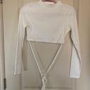 superdown White Cropped Tie Long Sleeve Photo 0