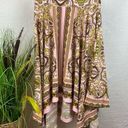 Venus  Pink & Gold Print Asymmetrical Hem Midi Full Skirt XS Photo 0