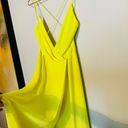 Jay Godfrey  Neon Yellow Georgette Zipper Fully Lined High Slit Gown Dress Size 2 Photo 4