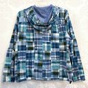 L.L. Bean Women’s Madras Blue/Green Plaid Pullover Anorak SIZE PETITE SMALL GUC Photo 6