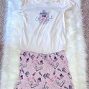 Charlotte Russe  Pink and White Beautiful Me Makeup Print Pajama Set Photo 0