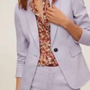 Mango ✨NEW✨  Blazer suit 100% linen Light Pastel Lilac Size 2 Photo 13