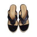 Jack Rogers  Rowan Platform Espadrille Leather Wedge Sandal in Black NEW Photo 3