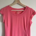 Calia by Carrie CALIA Coral Pink Mesh Panel Atheltic Workout Short Sleeve Top Photo 2