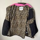 American Eagle  Outfitters Leopard Print Neon Pink Fleece Bomber Jacket Size M Photo 1