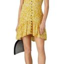 Wish Golden Bloom Floral Short Sleeve Dress V-Neck Ruffle Hem Mustard Yellow szL Photo 0