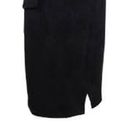 Anne Klein New!  Black Scuba Cargo Suede Split Front Officewear Skirt Size 16 Photo 4