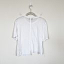 The Range [] White Linen Blend Crew Neck Asymmetrical Hem Cut Off T-Shirt Large Photo 1