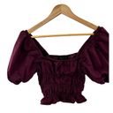 Endless Rose  Crop Top Purple Puff Sleeve Square Neck Top Size Medium Photo 5