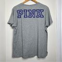 PINK - Victoria's Secret Victoria’s Secret PINK One Pocket Cotton T Shirt Gray Size Large Oversized Photo 4