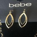 Bebe  Earring & Necklace set Gold shimmery charcoal Photo 2