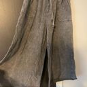 washed terry knit wide leg pants Photo 2