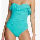 Coco reef Contours by  Women's Light Blue Agate Ruffle Bandeau One Piece 12 36C Photo 1