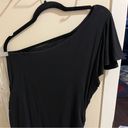 Torrid  Size 1x BLACK ONE-SHOULDER SHORT SLEEVE RUCHED BODYCON DRESS Photo 5