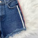 Mango  High Waisted Festival Striped Jean Shorts 2 cut off denim concert rocker Photo 6